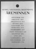 Västgöta regemente. Reproarbete åt överstelöjtnant Höglund 1964. Västgöta regemente äreminnen.