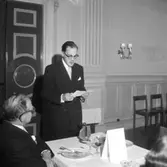 Skara Köpmannaförening.
50-årsjubileet 20/9 1958 på Skara Stadshotell. 
Toastmaster var Anders Granqvist,  Skara.