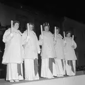 Skaras lucia 1952 med tärnor.