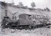 Byggandet av Skara - Timmersdala järnväg 1909. 
Med på bilden: 