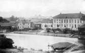 Lidköping. bilden tagen mot SV och  Nya Staden från Torgbrons landfäste i Gamla staden.