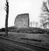 Husaby socken.
Biskopsborgen från söder.

Husaby biskopsborg uppfördes omkring 1400 av Brynolf Gerlaksson och förstördes kort tid efter reformationen. Det centrala tornhusets södra vägg kvarstår dock till full höjd. Borgen utgrävdes och konserverades under 1960-talet.
http://www.ne.se/jsp/search/article.jsp?i_art_id=206431