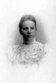Hilma  Pettersson.Anm:Bilden kan vara tagen i Tidaholm. Fotografen hade en atelier där också.Skräddarmästare Carl G. Petterssons samling, Törestorp, Daretorp. Fotona är från slutet av 1800-talet till början av 1900-talet.
