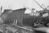 Sjösättning av byggnummer 289 Blue Ocean vid Kockums mekaniska verkstad. Se även Fo64024