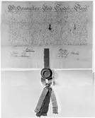 Fastebrev å Engesbergs egendom, daterat 1745. Original i XLM.
