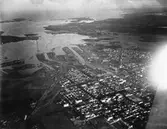 Flygfotografi över Gävle, 1925.

