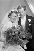 Bröllopsporträtt av Vega Einarsson och Gösta Eriksson.