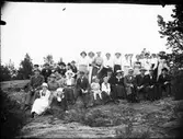 Östhammars Missionsförsamling på utflykt, Östhammar, Uppland omkring 1918