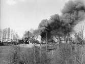 Habo Laggkärlsfabrik. Habos hittills största brand ägde rum den 20 april 1943 och redan under oktober månad så var delar av produktionen igång i den nya fabriken.