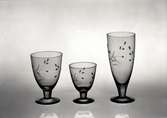 Portvinsglas, likörglas och champagneglas ifrån Skrufs Glasbruk AB.