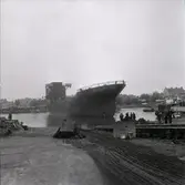 Ett fartyg vid varvet i Kalmar.