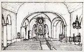Teckning av Persnäs kyrkas långhus.