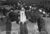 Flygfoto över Korsberga kyrka i Vetlanda kommun. Nr.K. 43.