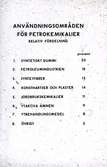 Användningsområden för petrokemikalier.