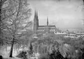 Uppsala domkyrka från Slottsbacken, Uppsala före 1914