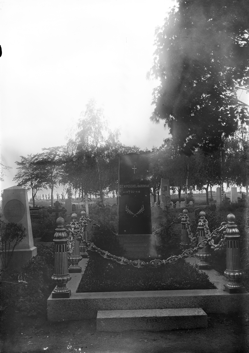 Henri Osti's Fotografiateliér, C F Peschel Barowiak’s Grave Care, Kåbo, Uppsala 1904