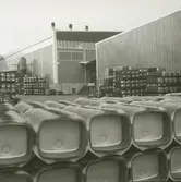 Exteriör. Sannolikt lager av disklådor, fabriken i Mölntorp.