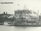 Exteriör. Posthuset som senare blev Huvudkontor. Gustavsbergs Hamn och Farstaviken.