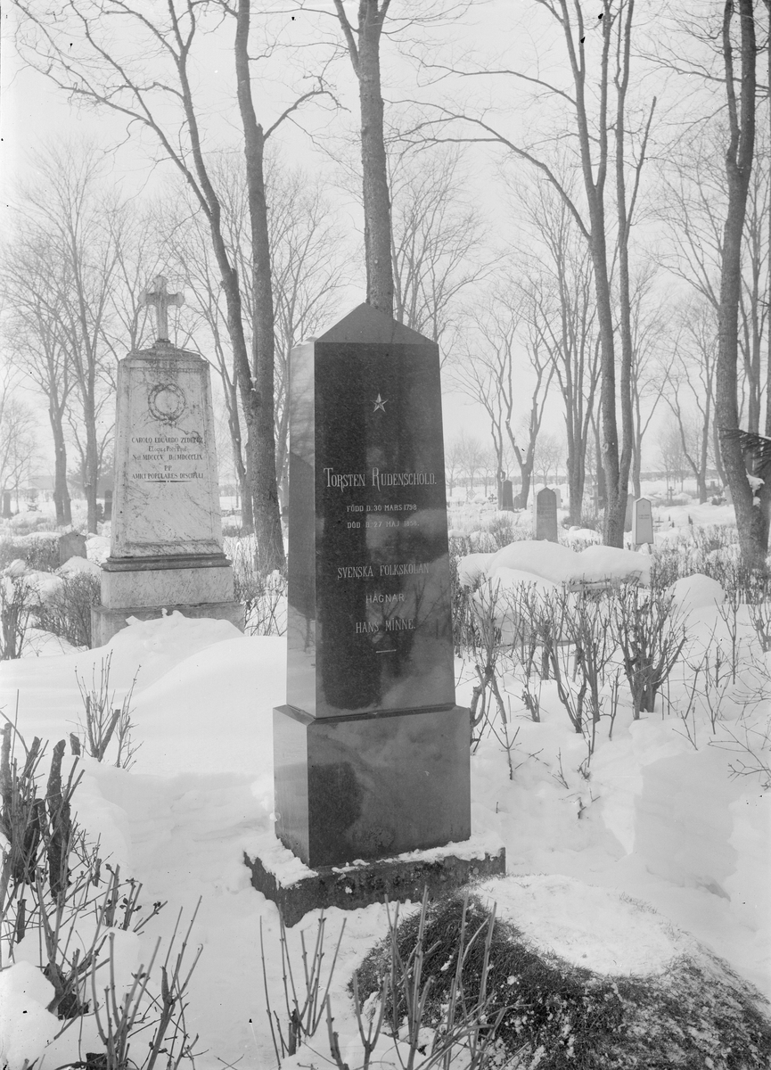 Henri Osti's Fotografiateliér, The burial care of Torsten Rudenschöld, Uppsala Old Cemetery, Uppsala 1898