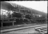 Kollisionsolycka på Bergslagsbanans station, Göteborg 1924. På bilden syns bland annat Gävle-Dala Järnvägs godsvagn GDJ NN 1011.