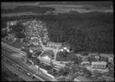 Flygfoto över Valskogs järnvägsstation, Valskog.