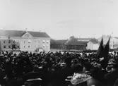 En folksamling vid firandet av minnet till Gustav Vasas 400-års födelsedag, 12 mars 1896.