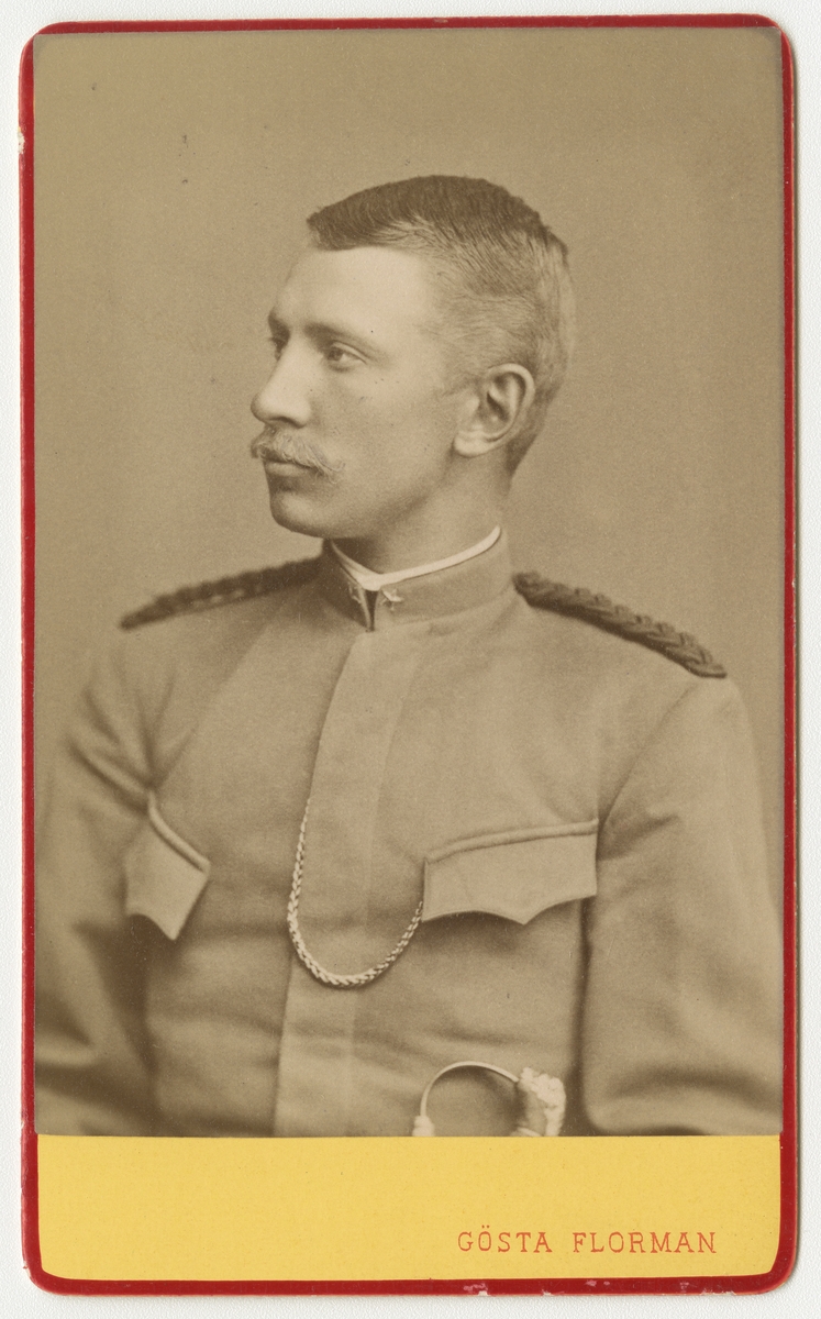 Gösta Florman, Porträtt av Carl August Hugo Jungstedt, underlöjtnant vid Fortifikationen. Se även bild AMA.0007667 och AMA.0007668.