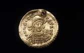 Arkeologiskt fynd, romersk mynt LEO. 400-talet.
