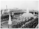 Vy över utställningen. Världsutställningen i Barcelona 1929.