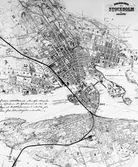 Nils Ericsons förslag till järnvägslinje , Karta