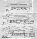 Plan över centralstationen  åren 1872, 1910, 1927