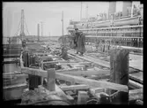 Bygge av färjeläge, troligen vid Trelleborg F.