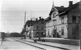 Järnvägsstationen och järnvägshotellet i Fritsla.