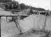 Södertälje Kanal. Klaffbron, grundplatta gjutes.