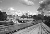 Godståg vid Växjö station.