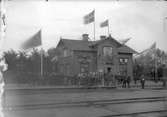 Troligtvis invigning efter breddningen till normalspår, år 1898.