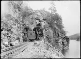 Västergötland - Göteborgs Järnväg, VGJ lok 1 vid tunnelbygge.