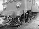 Bergslagernas Järnvägar, BJ Ds 206 med skadad lejdare Elloket tillverkades 1939.