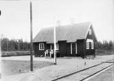 Byggevallen järnvägsstation längs sträckan Limedsforsen - Särna, uppförd av Limedsforsen-Särna Järnväg, LiSj, 1928.