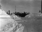 Järnvägsövergång vid Emådalen, vintern 1931.