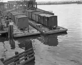 Färja för smalspår i hamnen