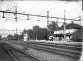 Stationen i Ockelbo, elektriferingen av banan 1942.