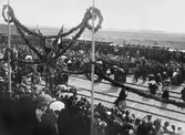 Festtåget Västergötland - Göteborgs Järnväg. Vara station vid invigningen.