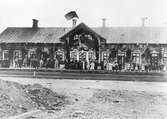 Stationen anlades 1862. Stationshuset i trä av Katrineholmstypen, byggt 1863 - 1864. Efter brand 24 december 1878 ombyggdes stationshuset. Kung Oscar II:s besök.