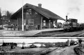 Trafikplatsen anlades 1895. Liten envånings stationsbyggnad i trä. namnet var Iväg till 1913.