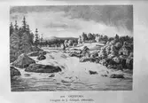 Fotto av litografi föreställande forsen i Dejefors. Av J. Schöpel.