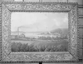 Målning över fabriksområde vid Fryksta.