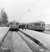 Statens Järnvägar, SJ Y6 motorvagnar. Härjedalen, Svegs station med resande