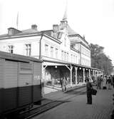 Kalmar centralstation. Godsvagn SJ G1.