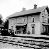 Landafors station, anlagd 1885. Tvåvånings stationshus i trä.